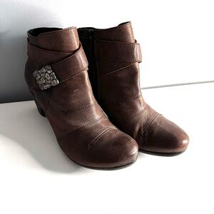 Geo Reino Leather Ankle Boots Brown Size 38 (7)